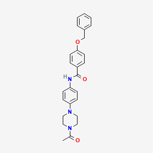 molecular formula C26H27N3O3 B4938339 N-[4-(4-acetyl-1-piperazinyl)phenyl]-4-(benzyloxy)benzamide 