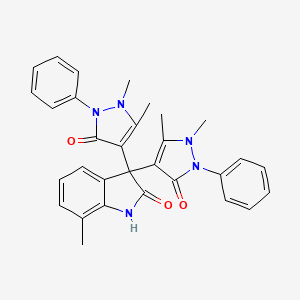 3,3-bis(1,5-dimethyl-3-oxo-2-phenyl-2,3-dihydro-1H-pyrazol-4-yl)-7-methyl-1,3-dihydro-2H-indol-2-one