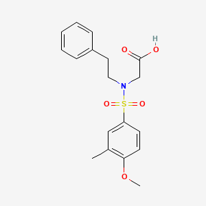 molecular formula C18H21NO5S B4938368 N-[(4-methoxy-3-methylphenyl)sulfonyl]-N-(2-phenylethyl)glycine 