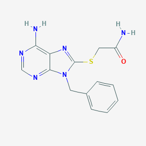molecular formula C14H14N6OS B493837 2-[(6-amino-9-benzyl-9H-purin-8-yl)sulfanyl]acetamide 