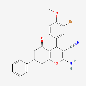 2-amino-4-(3-bromo-4-methoxyphenyl)-5-oxo-7-phenyl-5,6,7,8-tetrahydro-4H-chromene-3-carbonitrile