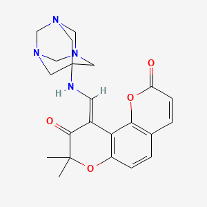 8,8-dimethyl-10-[(1,3,5-triazatricyclo[3.3.1.1~3,7~]dec-7-ylamino)methylene]-2H,8H-pyrano[2,3-f]chromene-2,9(10H)-dione