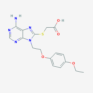 molecular formula C17H19N5O4S B493839 ({6-amino-9-[2-(4-ethoxyphenoxy)ethyl]-9H-purin-8-yl}sulfanyl)acetic acid 