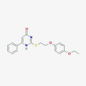 molecular formula C20H20N2O3S B493840 2-[2-(4-ethoxyphenoxy)ethylsulfanyl]-6-phenyl-1H-pyrimidin-4-one 