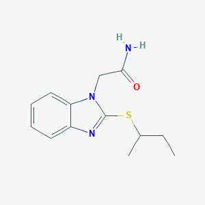 molecular formula C13H17N3OS B493843 2-[2-(sec-butylsulfanyl)-1H-benzimidazol-1-yl]acetamide 