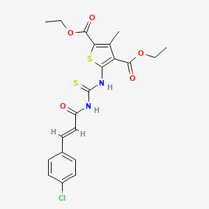 diethyl 5-[({[3-(4-chlorophenyl)acryloyl]amino}carbonothioyl)amino]-3-methyl-2,4-thiophenedicarboxylate