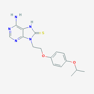 molecular formula C16H19N5O2S B493844 6-amino-9-[2-(4-isopropoxyphenoxy)ethyl]-9H-purine-8-thiol 