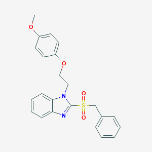 molecular formula C23H22N2O4S B493846 1-[2-(4-Methoxy-phenoxy)-ethyl]-2-phenylmethanesulfonyl-1H-benzoimidazole 