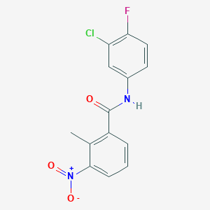 N-(3-chloro-4-fluorophenyl)-2-methyl-3-nitrobenzamide