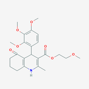 2-methoxyethyl 2-methyl-5-oxo-4-(2,3,4-trimethoxyphenyl)-1,4,5,6,7,8-hexahydro-3-quinolinecarboxylate