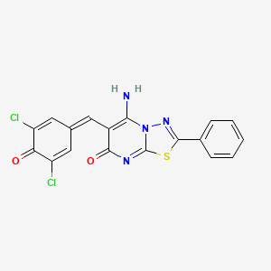 6-(3,5-dichloro-4-hydroxybenzylidene)-5-imino-2-phenyl-5,6-dihydro-7H-[1,3,4]thiadiazolo[3,2-a]pyrimidin-7-one