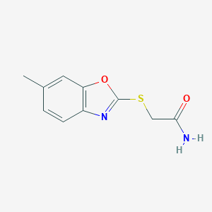 molecular formula C10H10N2O2S B493850 2-[(6-Methyl-1,3-benzoxazol-2-yl)sulfanyl]acetamide 