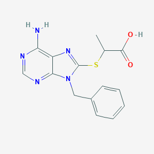 2-[(6-Amino-9-benzyl-9H-purin-8-yl)thio]-propanoic acid