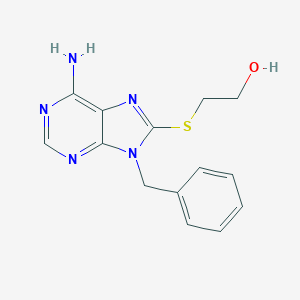 molecular formula C14H15N5OS B493855 2-[(6-amino-9-benzyl-9H-purin-8-yl)sulfanyl]ethanol 