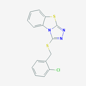 molecular formula C15H10ClN3S2 B493856 2-Chlorobenzyl [1,2,4]triazolo[3,4-b][1,3]benzothiazol-3-yl sulfide CAS No. 488095-14-3