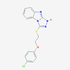 molecular formula C16H13ClN4OS B493860 3-{[2-(4-chlorophenoxy)ethyl]sulfanyl}-9H-[1,2,4]triazolo[4,3-a]benzimidazole 