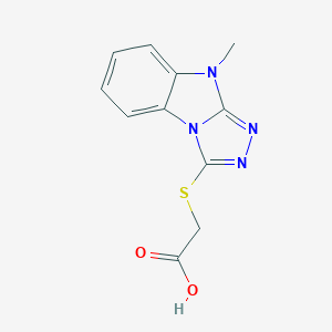 molecular formula C11H10N4O2S B493864 [(9-甲基-9H-[1,2,4]三唑并[4,3-a]苯并咪唑-3-基)硫代]乙酸 CAS No. 681838-49-3