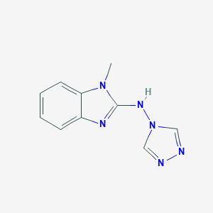 molecular formula C10H10N6 B493866 (1-Methyl-1H-benzoimidazol-2-yl)-[1,2,4]triazol-4-yl-amine 