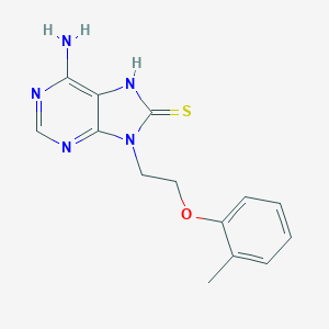 molecular formula C14H15N5OS B493868 6-Amino-9-(2-o-tolyloxy-ethyl)-9H-purine-8-thiol 