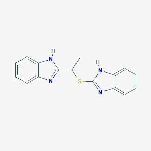 molecular formula C16H14N4S B493872 1H-benzimidazol-2-yl 1-(1H-benzimidazol-2-yl)ethyl sulfide 