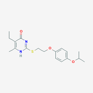 molecular formula C18H24N2O3S B493873 5-ethyl-6-methyl-2-[2-(4-propan-2-yloxyphenoxy)ethylsulfanyl]-1H-pyrimidin-4-one 