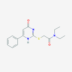 molecular formula C16H19N3O2S B493877 N,N-diethyl-2-[(4-oxo-6-phenyl-1H-pyrimidin-2-yl)sulfanyl]acetamide 