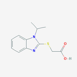 molecular formula C12H14N2O2S B493878 [(1-异丙基-1H-苯并咪唑-2-基)硫基]-乙酸 CAS No. 263147-78-0