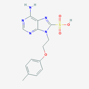 molecular formula C14H15N5O4S B493885 6-amino-9-[2-(4-methylphenoxy)ethyl]-9H-purine-8-sulfonic acid 
