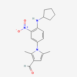 1-[4-(cyclopentylamino)-3-nitrophenyl]-2,5-dimethyl-1H-pyrrole-3-carbaldehyde