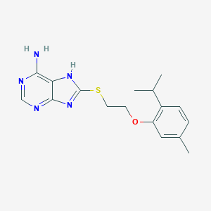 molecular formula C17H21N5OS B493892 8-({2-[5-methyl-2-(propan-2-yl)phenoxy]ethyl}sulfanyl)-9H-purin-6-amine 