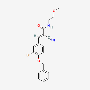 (E)-3-(3-bromo-4-phenylmethoxyphenyl)-2-cyano-N-(2-methoxyethyl)prop-2-enamide