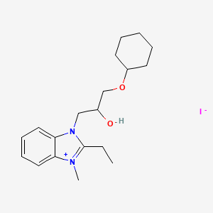 1-cyclohexyloxy-3-(2-ethyl-3-methylbenzimidazol-3-ium-1-yl)propan-2-ol;iodide