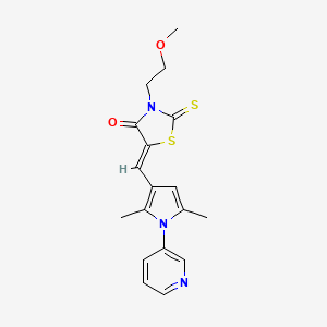 (5Z)-5-{[2,5-dimethyl-1-(pyridin-3-yl)-1H-pyrrol-3-yl]methylidene}-3-(2-methoxyethyl)-2-thioxo-1,3-thiazolidin-4-one