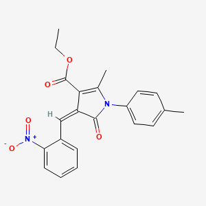 molecular formula C22H20N2O5 B4938967 ethyl (4Z)-2-methyl-1-(4-methylphenyl)-4-(2-nitrobenzylidene)-5-oxo-4,5-dihydro-1H-pyrrole-3-carboxylate 