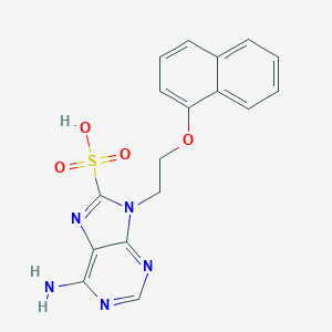 molecular formula C17H15N5O4S B493897 6-amino-9-[2-(1-naphthyloxy)ethyl]-9H-purine-8-sulfonic acid 