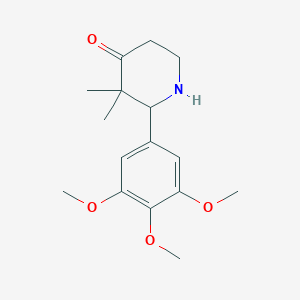 molecular formula C16H23NO4 B493902 3,3-Dimethyl-2-(3,4,5-trimethoxyphenyl)piperidin-4-one 