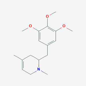 molecular formula C17H25NO3 B493905 1,4-Dimethyl-2-(3,4,5-trimethoxybenzyl)-1,2,3,6-tetrahydropyridine 