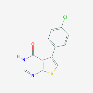 molecular formula C12H7ClN2OS B493907 5-(4-氯苯基)噻吩[2,3-d]嘧啶-4(3H)-酮 CAS No. 331761-45-6