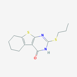 molecular formula C13H16N2OS2 B493910 2-(propylsulfanyl)-5,6,7,8-tetrahydro[1]benzothieno[2,3-d]pyrimidin-4(3H)-one CAS No. 150113-54-5