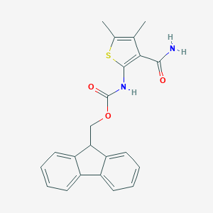 molecular formula C22H20N2O3S B493911 9H-fluoren-9-ylmethyl 3-(aminocarbonyl)-4,5-dimethyl-2-thienylcarbamate 