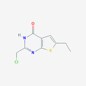 molecular formula C9H9ClN2OS B493912 2-氯甲基-6-乙基-3H-噻吩并[2,3-d]嘧啶-4-酮 CAS No. 91225-68-2