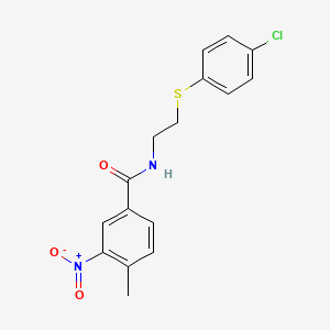 N-{2-[(4-chlorophenyl)thio]ethyl}-4-methyl-3-nitrobenzamide