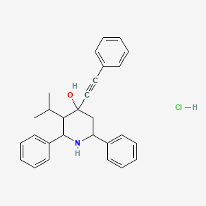 2,6-Diphenyl-4-(2-phenylethynyl)-3-propan-2-ylpiperidin-4-ol;hydrochloride