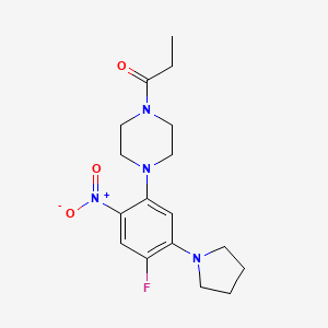 1-{4-[4-Fluoro-2-nitro-5-(pyrrolidin-1-yl)phenyl]piperazin-1-yl}propan-1-one