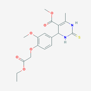 METHYL 4-[4-(2-ETHOXY-2-OXOETHOXY)-3-METHOXYPHENYL]-6-METHYL-2-SULFANYLIDENE-1,2,3,4-TETRAHYDROPYRIMIDINE-5-CARBOXYLATE