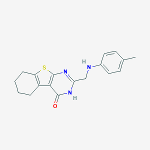 molecular formula C18H19N3OS B493918 2-(4-Toluidinomethyl)-5,6,7,8-tetrahydro[1]benzothieno[2,3-d]pyrimidin-4-ol 