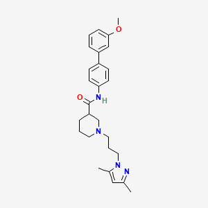 molecular formula C27H34N4O2 B4939195 1-[3-(3,5-dimethylpyrazol-1-yl)propyl]-N-[4-(3-methoxyphenyl)phenyl]piperidine-3-carboxamide 