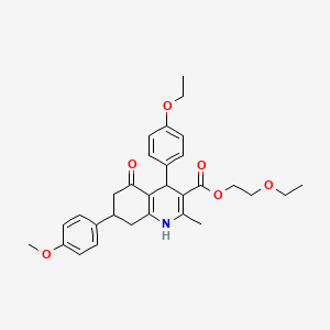 2-Ethoxyethyl 4-(4-ethoxyphenyl)-7-(4-methoxyphenyl)-2-methyl-5-oxo-1,4,5,6,7,8-hexahydroquinoline-3-carboxylate