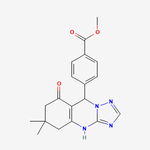 methyl 4-(6,6-dimethyl-8-oxo-4,5,6,7,8,9-hexahydro[1,2,4]triazolo[5,1-b]quinazolin-9-yl)benzoate