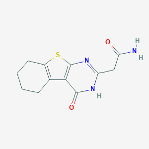 molecular formula C12H13N3O2S B493927 2-(4-Oxo-3,4,5,6,7,8-hexahydro[1]benzothieno[2,3-d]pyrimidin-2-yl)acetamide 